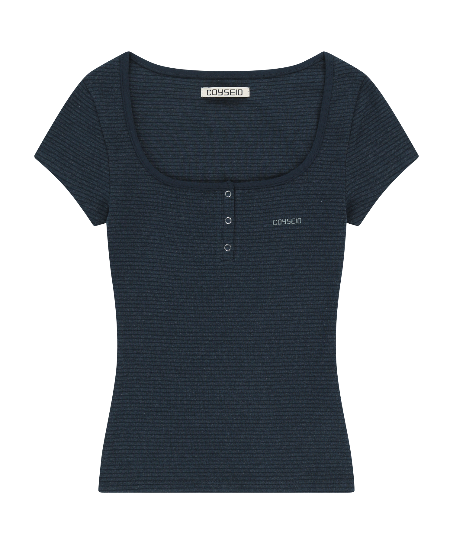 ✪【𝘱𝘳𝘦-𝘰𝘳𝘥𝘦𝘳】coyseio prong snap mini logo tee (2 color)