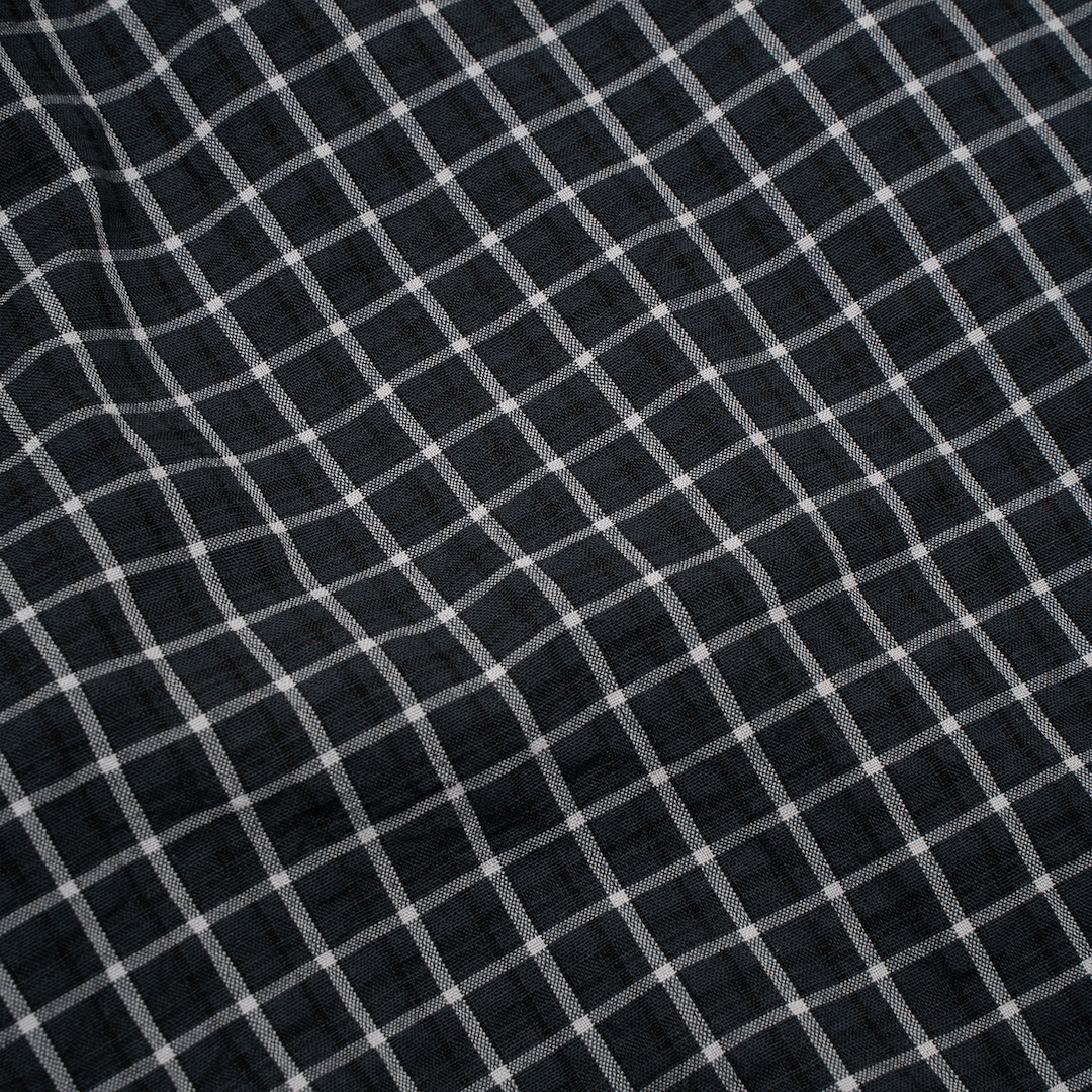 TCM MINI LOGO CHECK SHIRTS (BLACK)