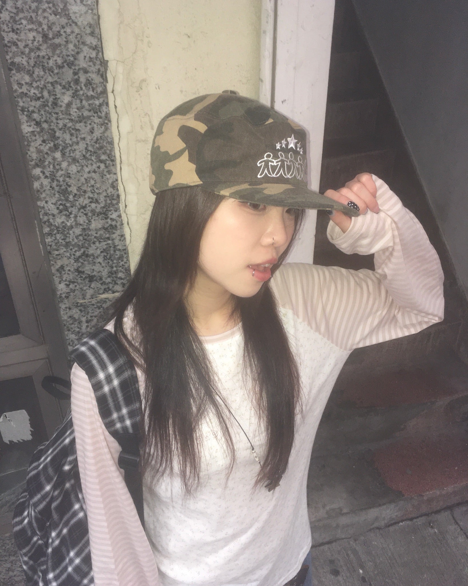 five star pillbox cap (camo)