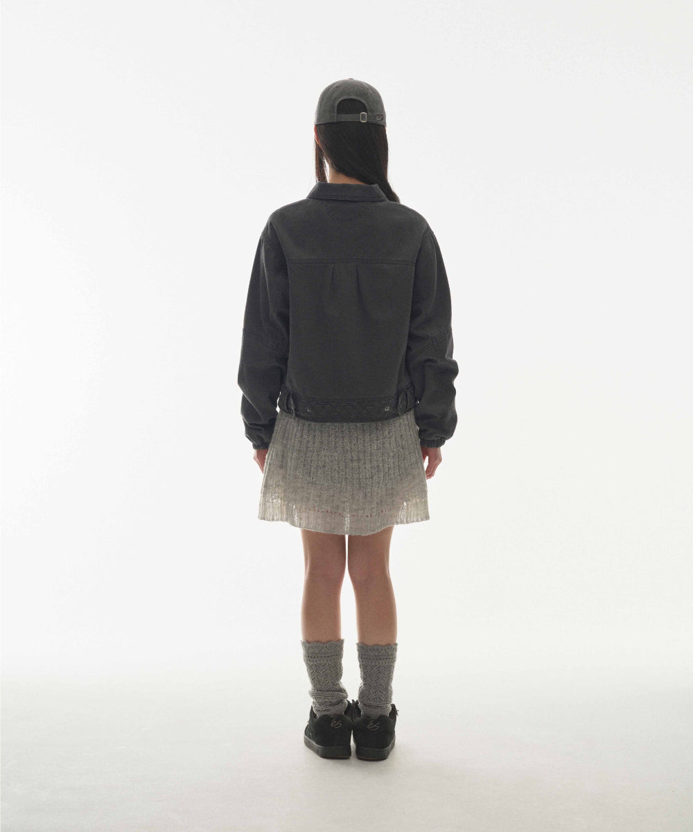 ✪【𝘱𝘳𝘦-𝘰𝘳𝘥𝘦𝘳】coyseio round collar stitch jacket (grey)