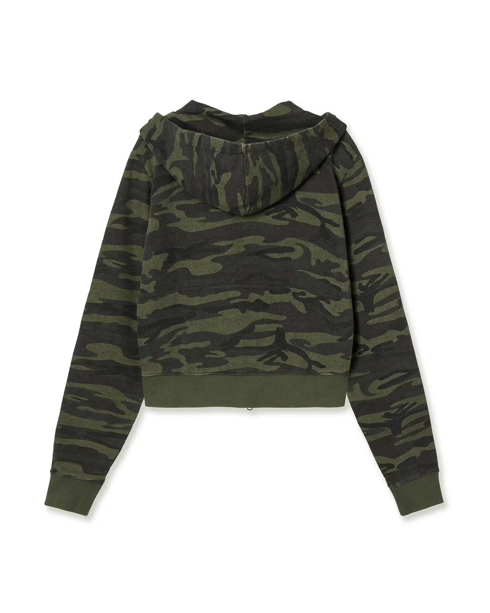AEAE WEB LOGO CROP HOOD ZIP UP (CAMO GREEN)