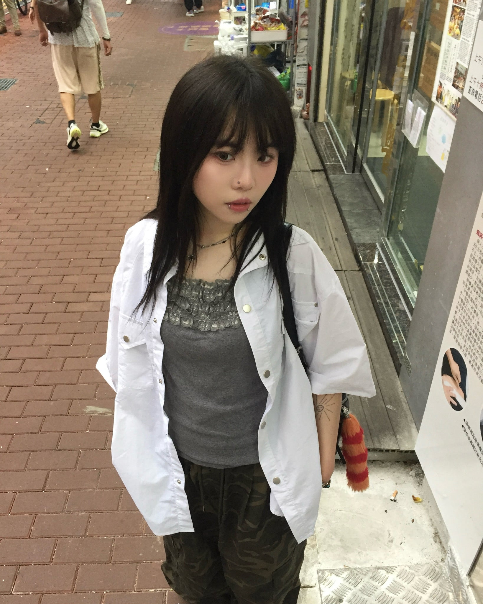 (in stock) western nylon shirt (white)