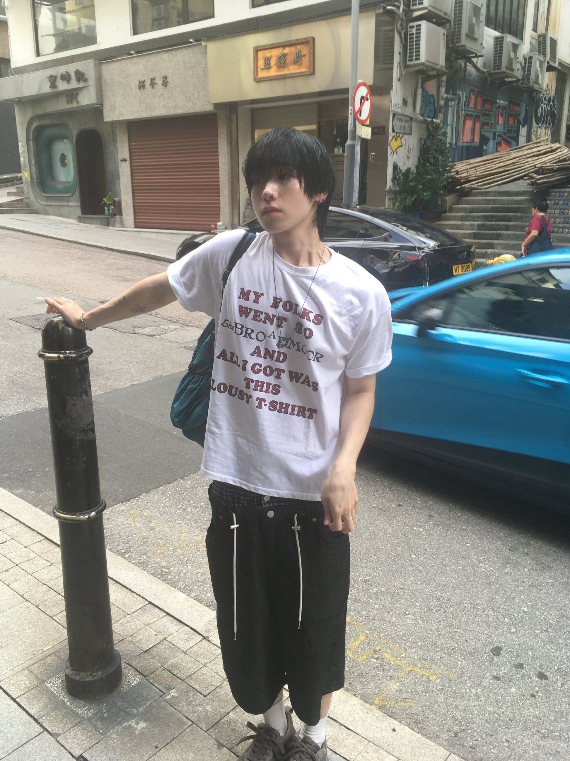trunk layered half pants (black)