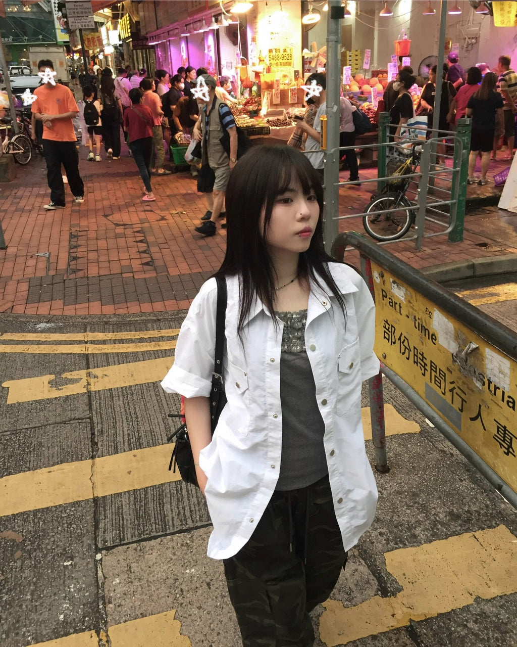 (in stock) western nylon shirt (white)