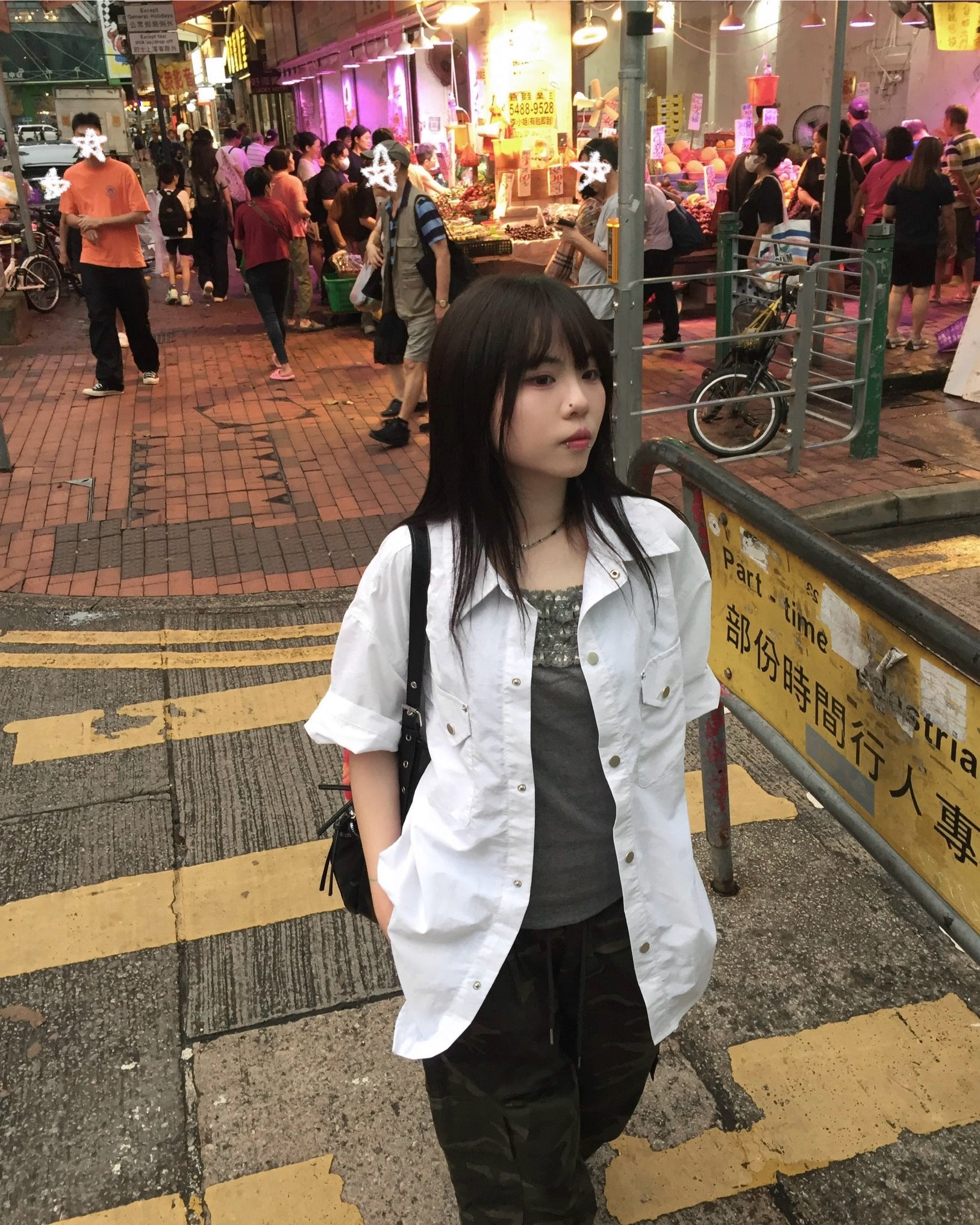 (in stock) western nylon shirt (white)