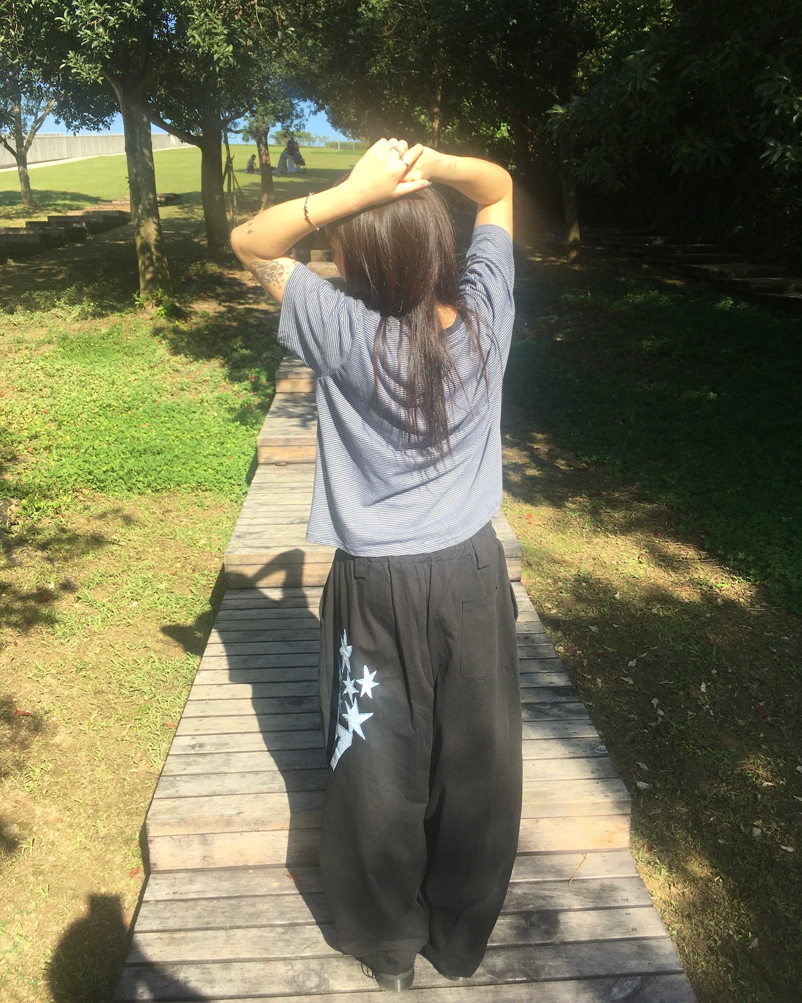 basic striped tee (navy)