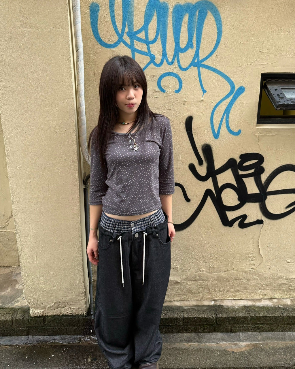 trunk layered raw jeans (black)