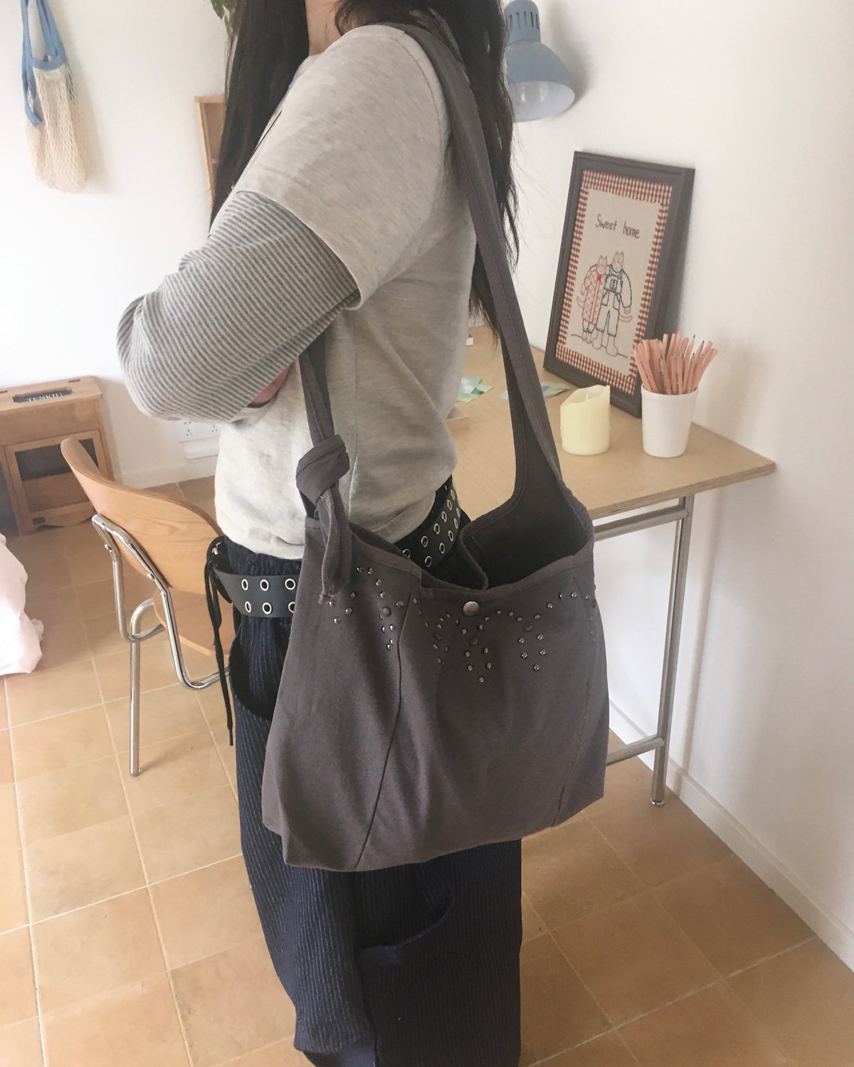 studded shoulder bag