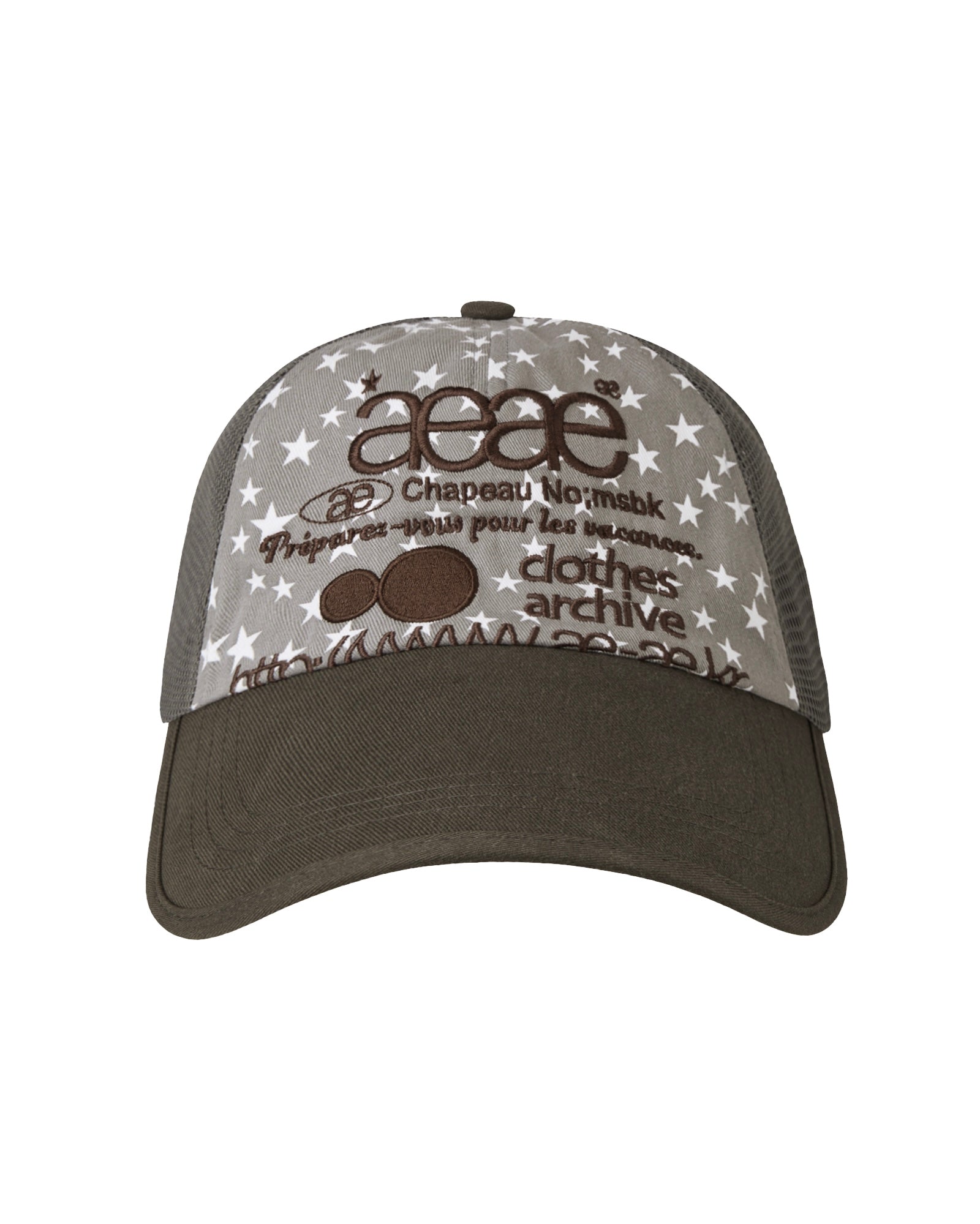 AEAE WEB LOGO STAR MESH CAP (GREY)