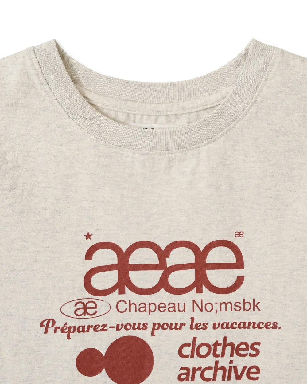 AEAE WEB LOGO CROP T-SHIRTS (OATMEAL)