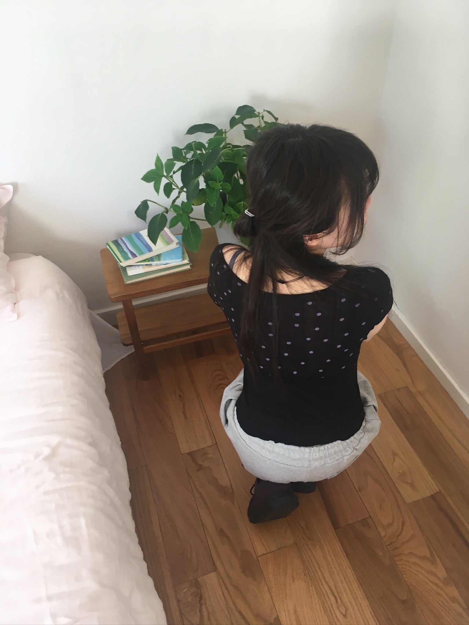 ribbed dot top (black)