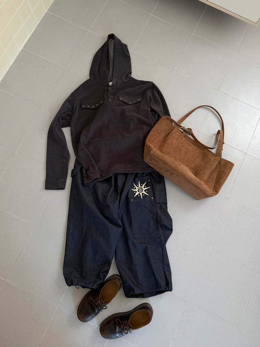 suede shoulder bag (camel)