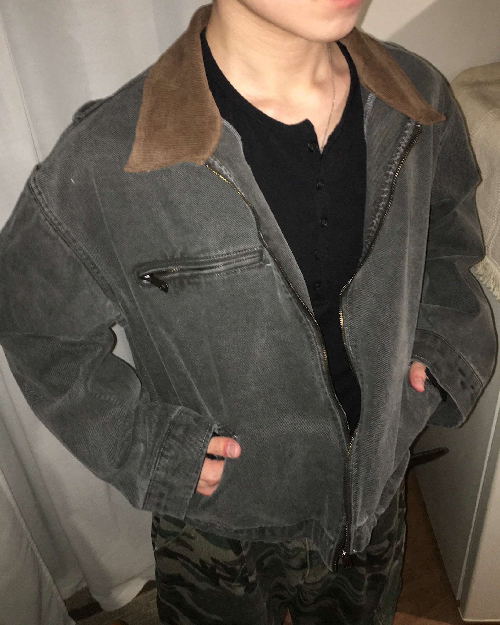 (in stock) vintage carpenter jacket (charcoal)
