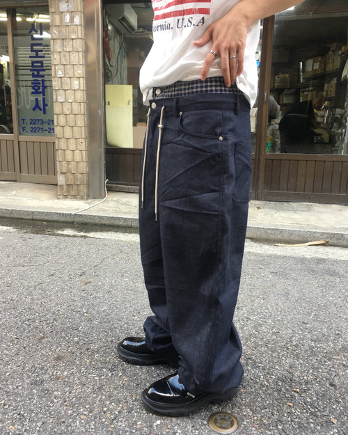 trunk layered raw jeans (blue)