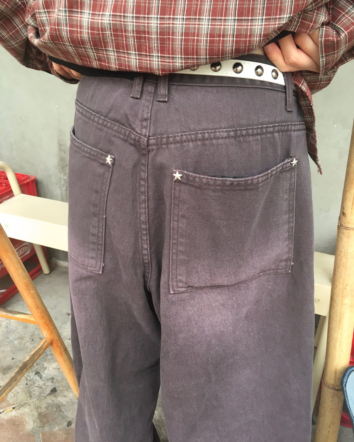 star rivet washed jeans (women)