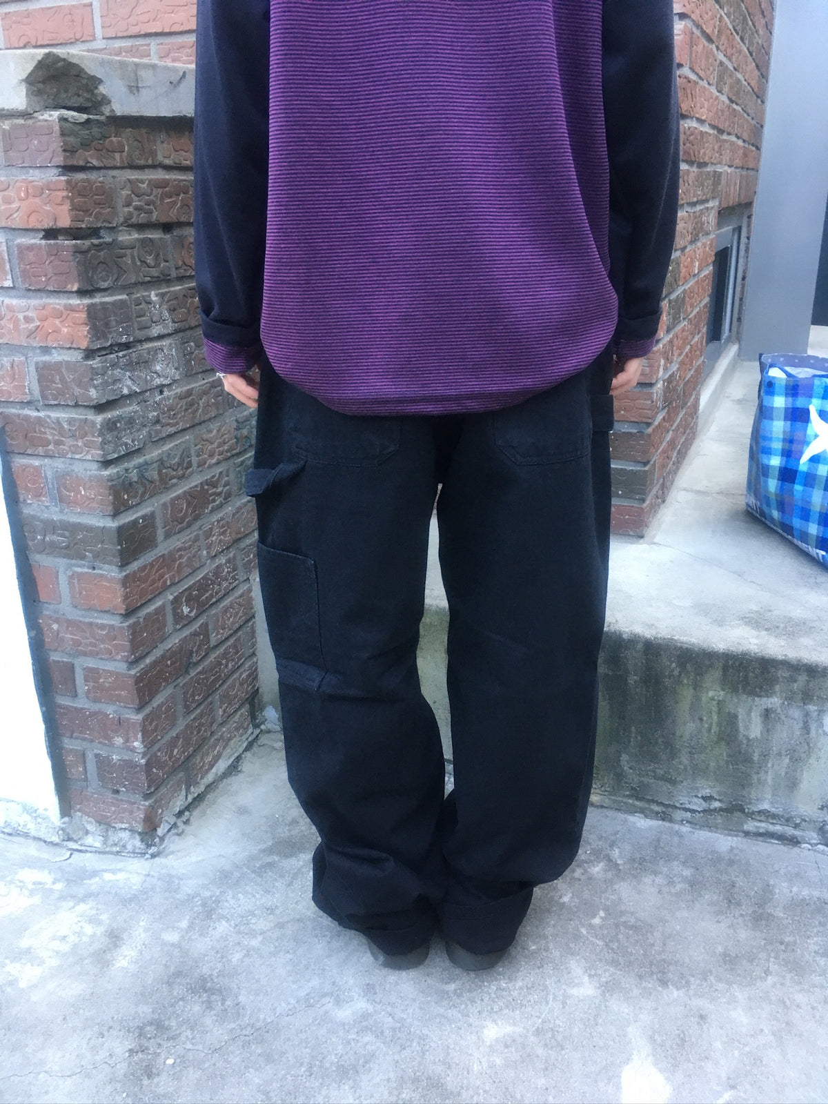 fatigue washed pants (black)