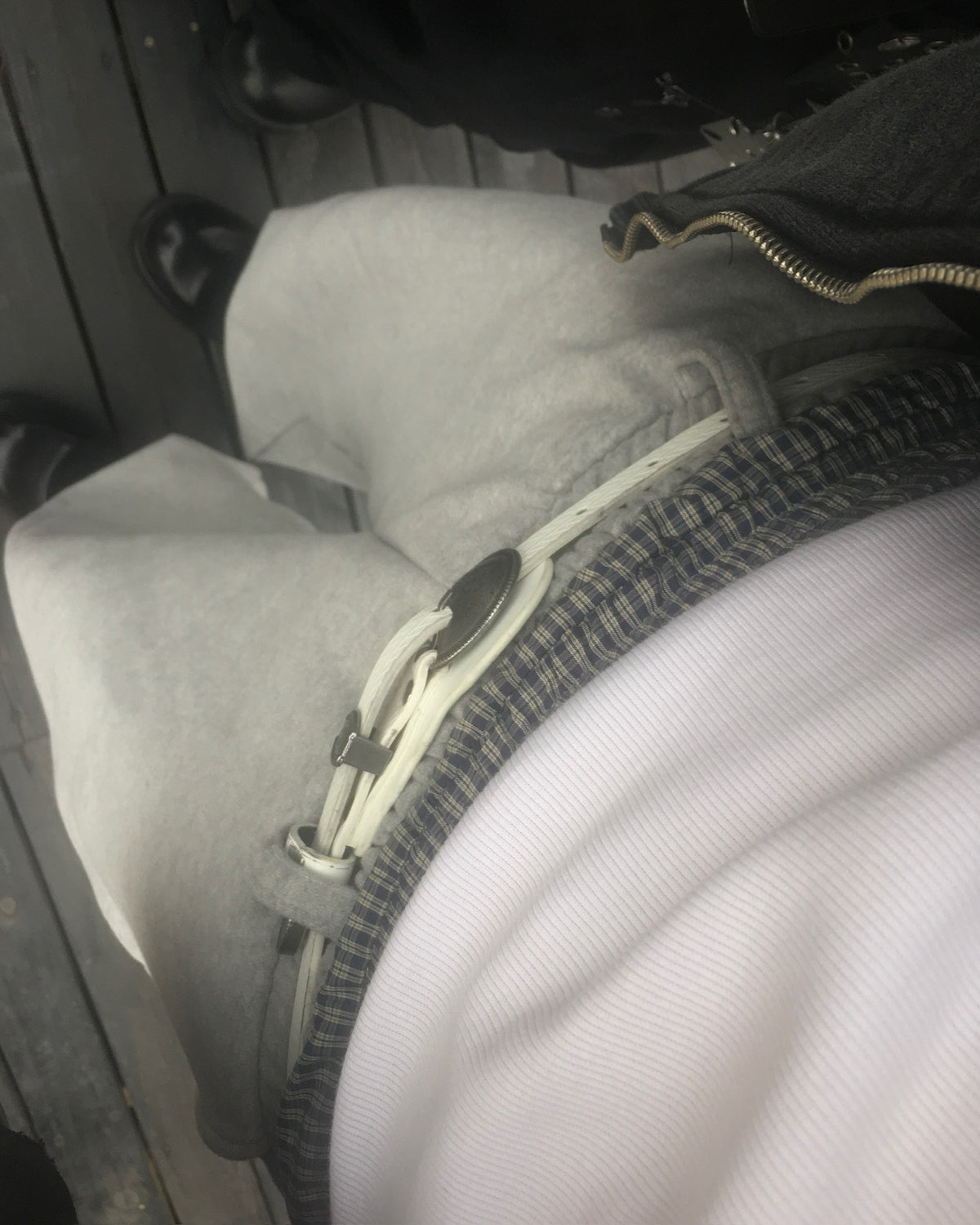trunk layered sweat pants (grey)