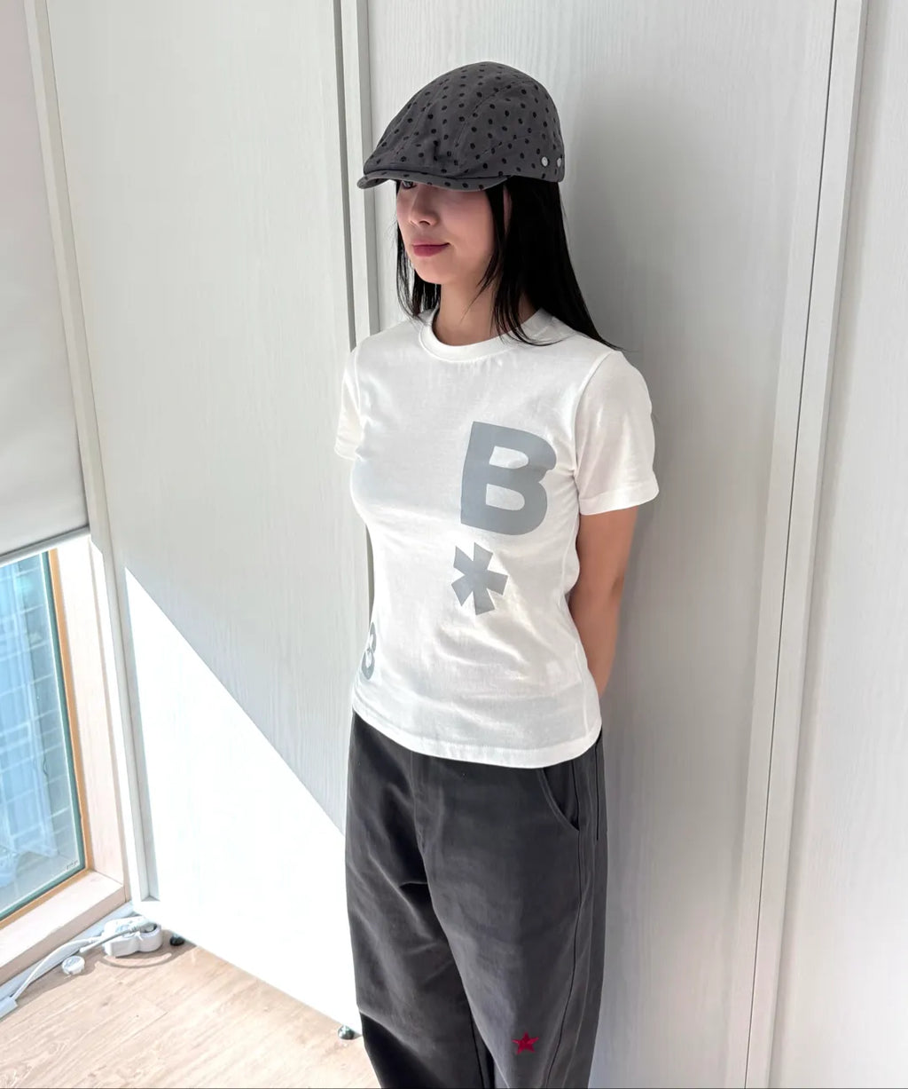 BAUF B LOGO SLIM FIT T-SHIRT (WHITE)