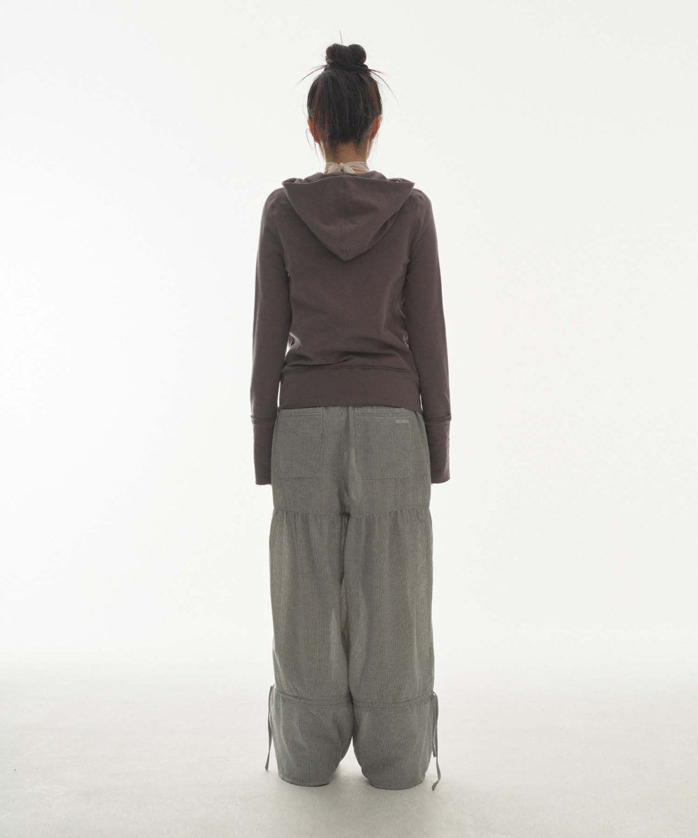 ✪【𝘱𝘳𝘦-𝘰𝘳𝘥𝘦𝘳】coyseio shirring rough stripe pants (light grey)