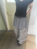 striped cotton skirt (black)