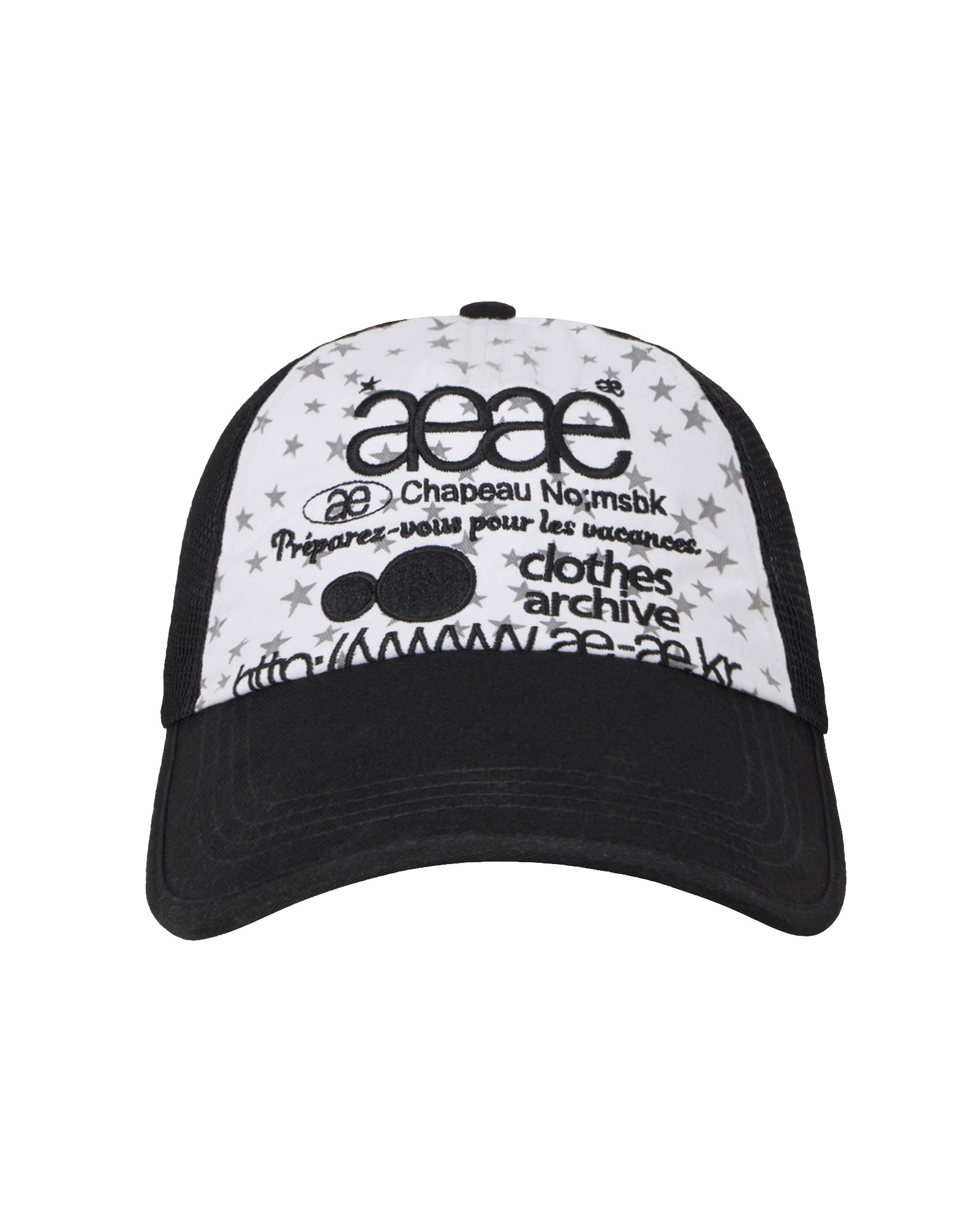 AEAE WEB LOGO STAR MESH CAP (BLACK)