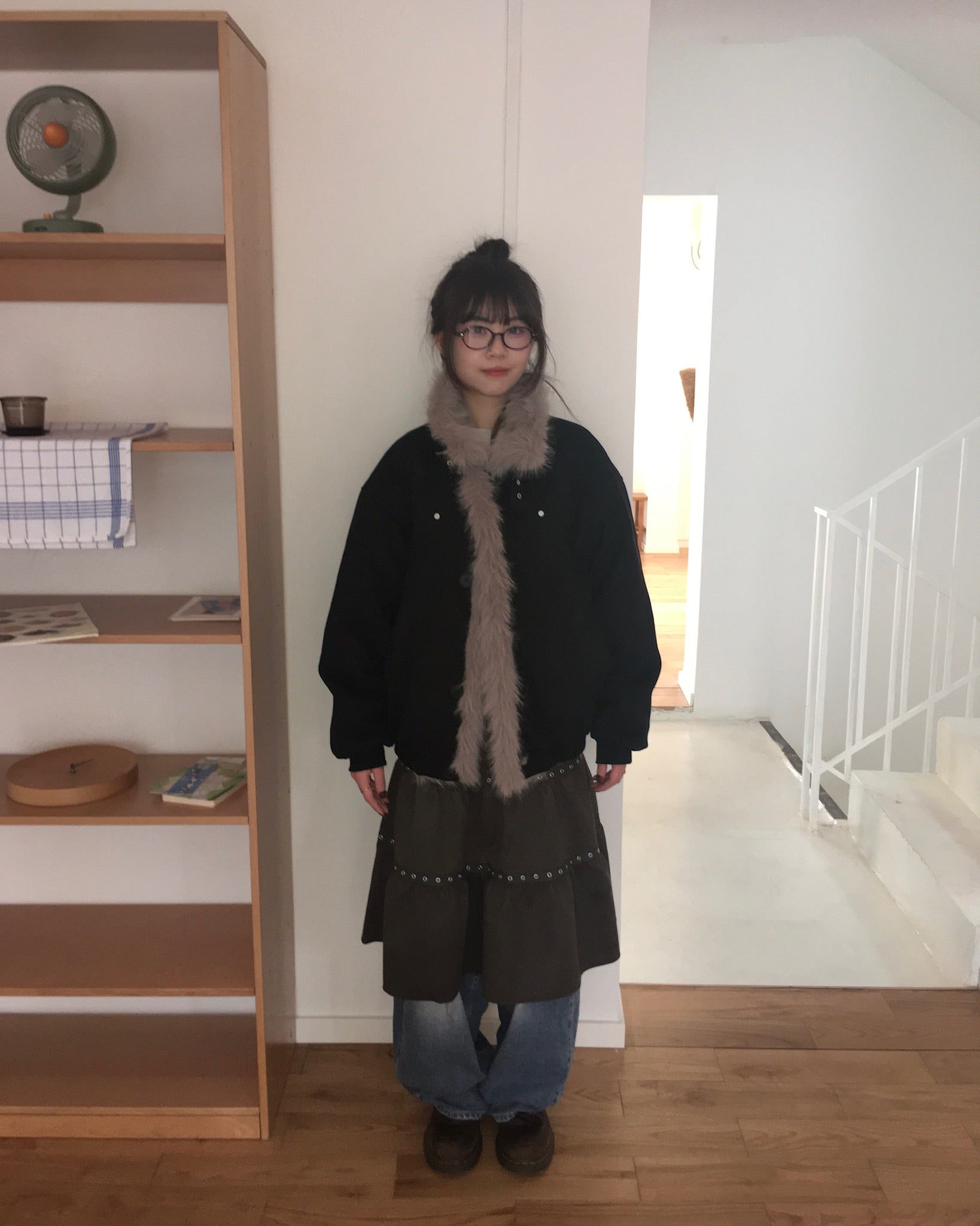 (★BEST) fur collar jacket (black)