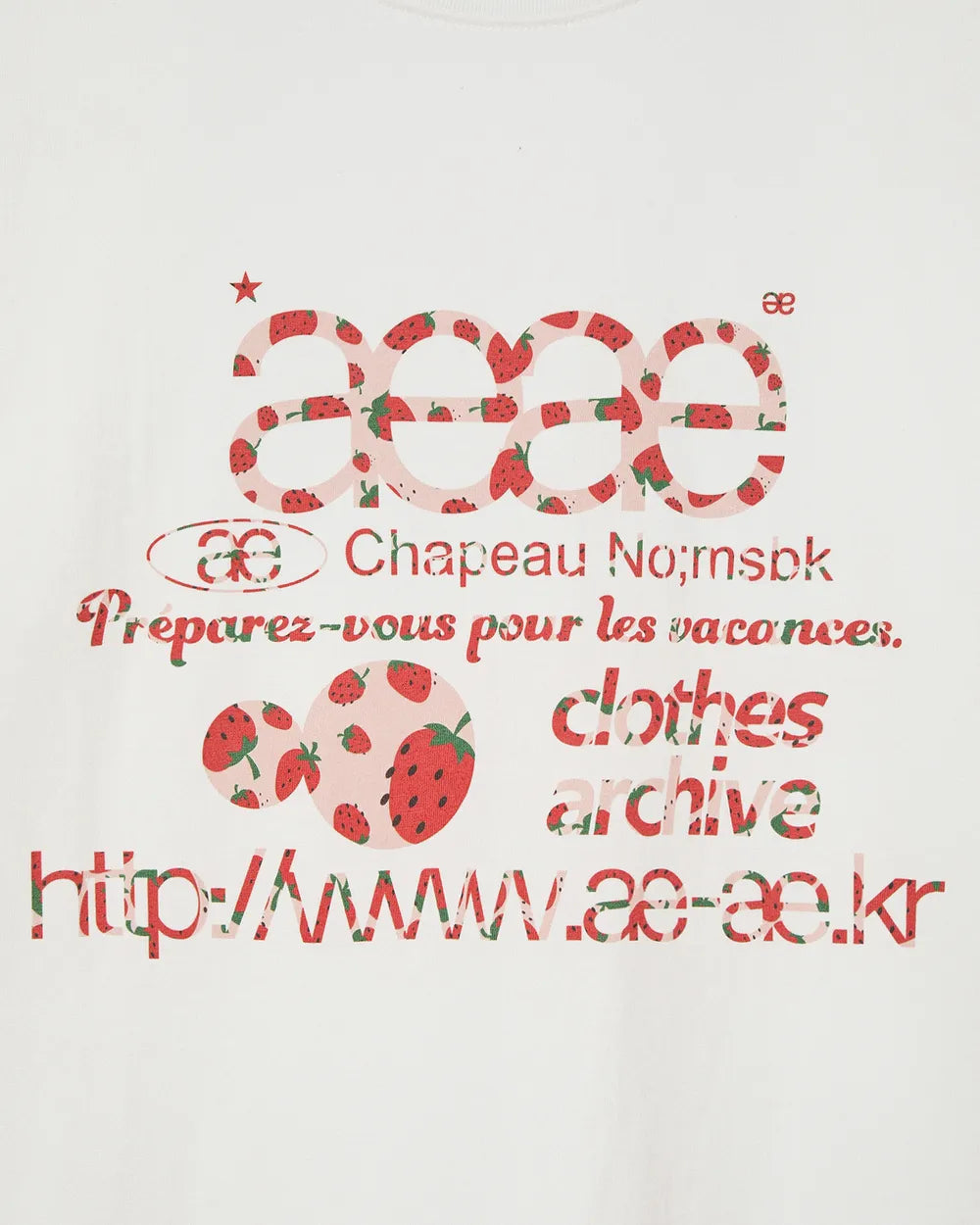 AEAE WEB LOGO T-SHIRTS (WHITE/STRAWBERRY)
