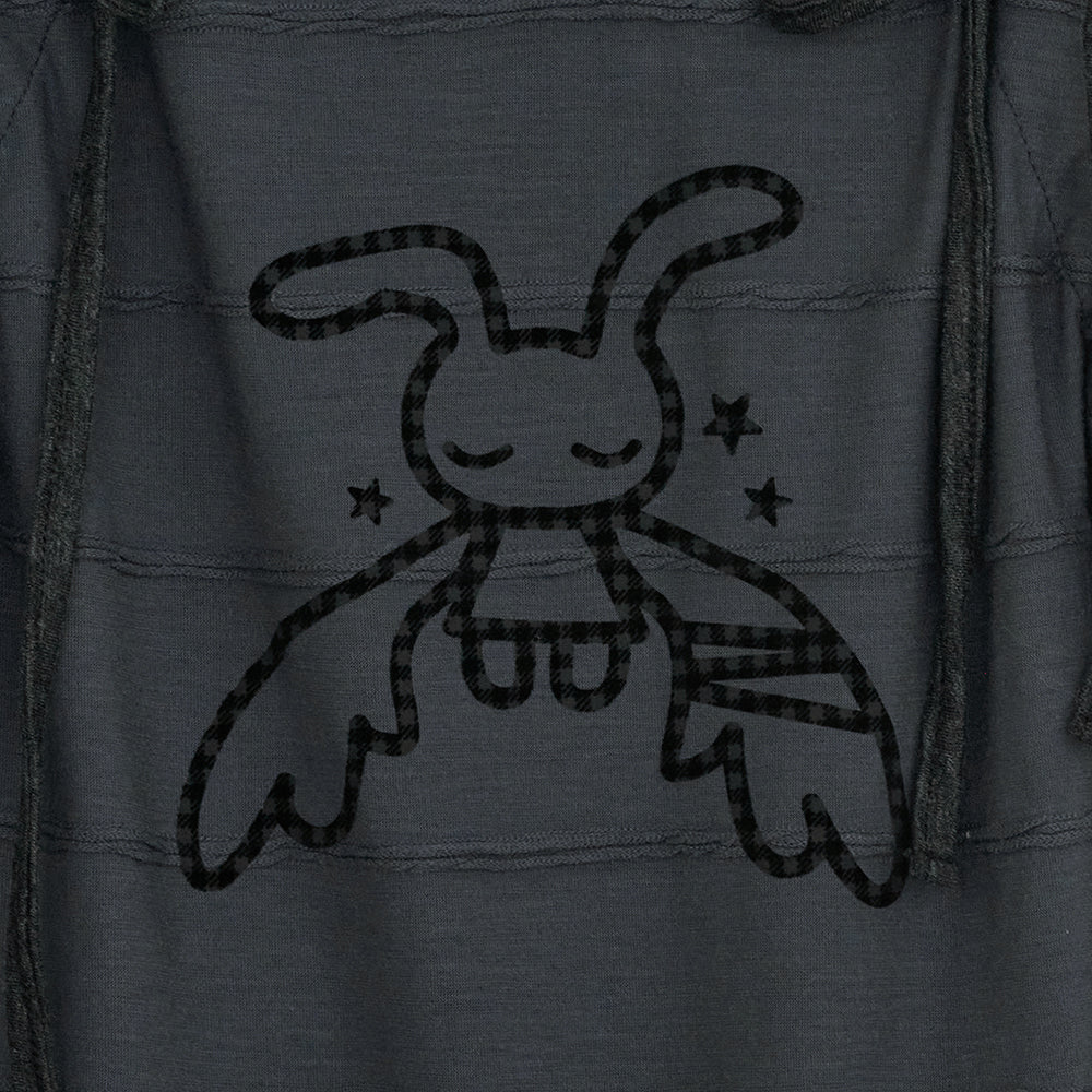 HUGYOURSKIN ANGEL PATCH RAGLAN DRESS (BLACK)