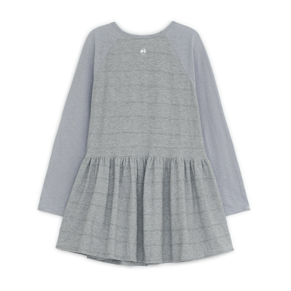 HUGYOURSKIN ANGEL PATCH RAGLAN DRESS (GREY)