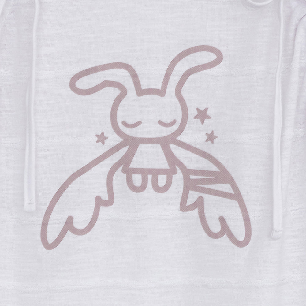 HUGYOURSKIN ANGEL PATCH RAGLAN DRESS (WHITE PINK)