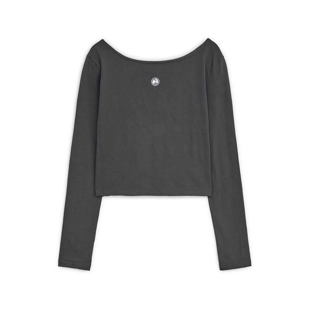 HUGYOURSKIN ANGEL WING TOP (CHARCOAL)
