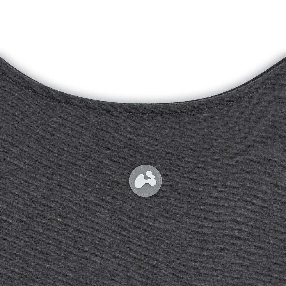 HUGYOURSKIN ANGEL WING TOP (CHARCOAL)