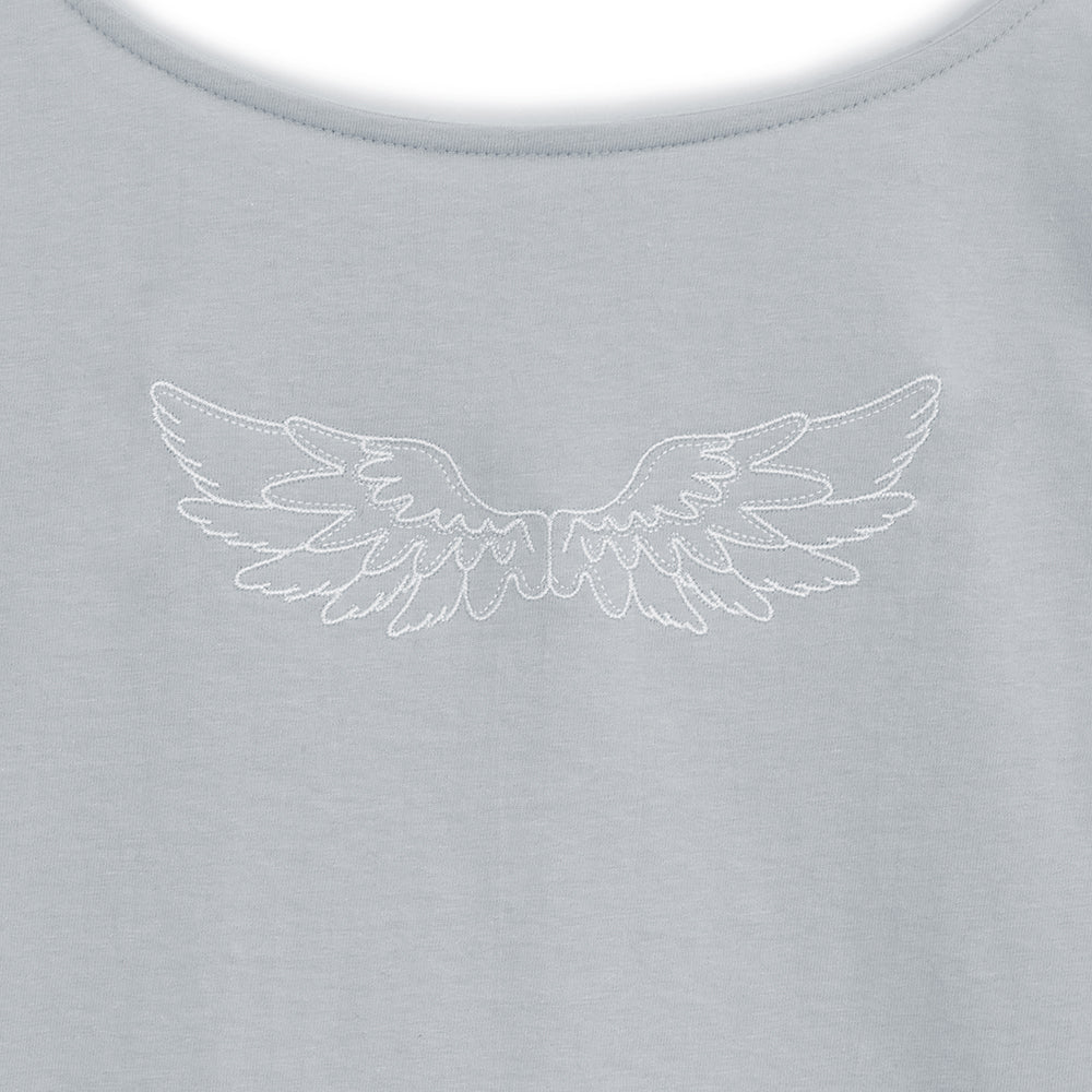 HUGYOURSKIN ANGEL WING TOP (GREY)