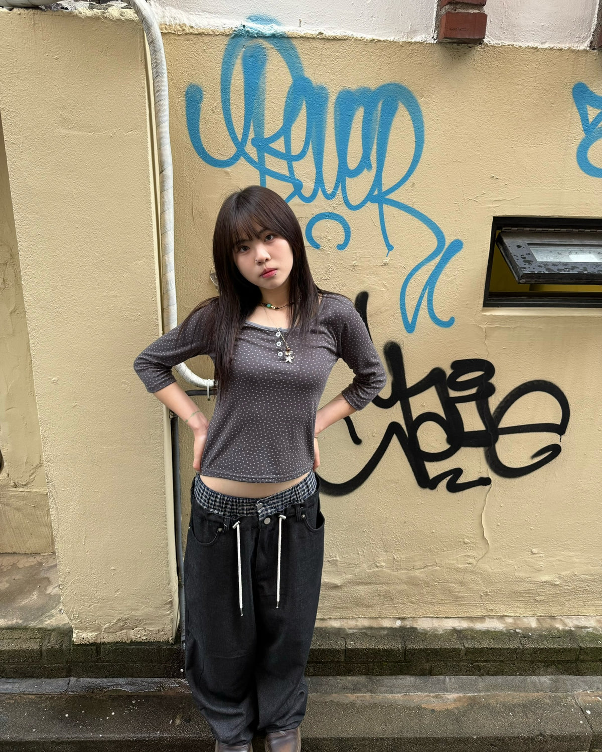 (★best) trunk layered pants (black)