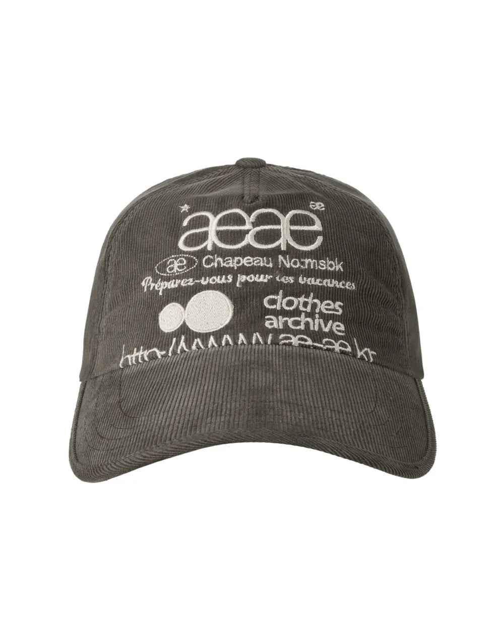 AEAE WEB LOGO CORDUROY CAP (BROWN)