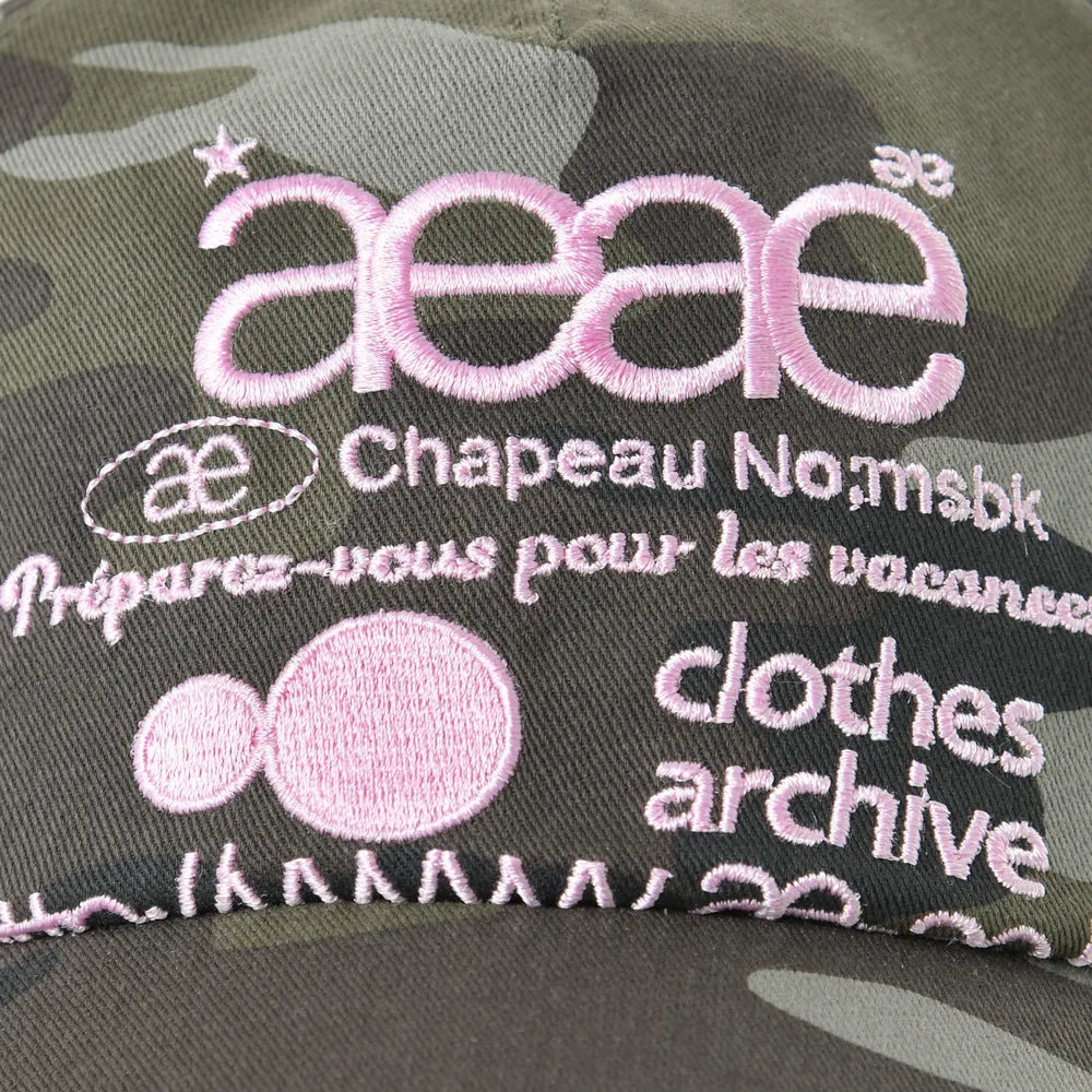 AEAE WEB LOGO CAMO 5 PANNEL CAP (GREEN)