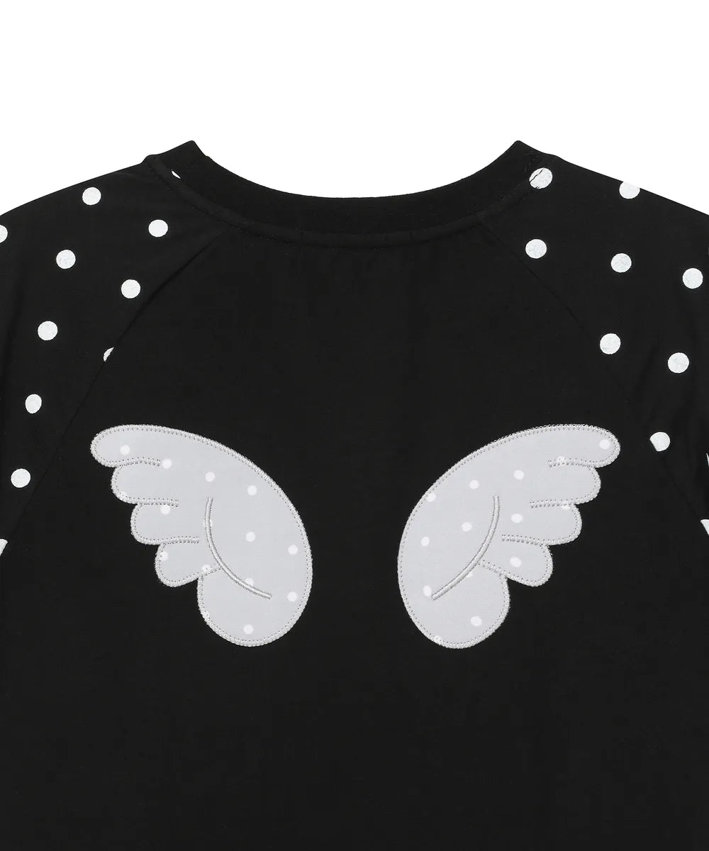 BAUF ANGEL WING SLIM FIT T-SHIRT (DOT BLACK)