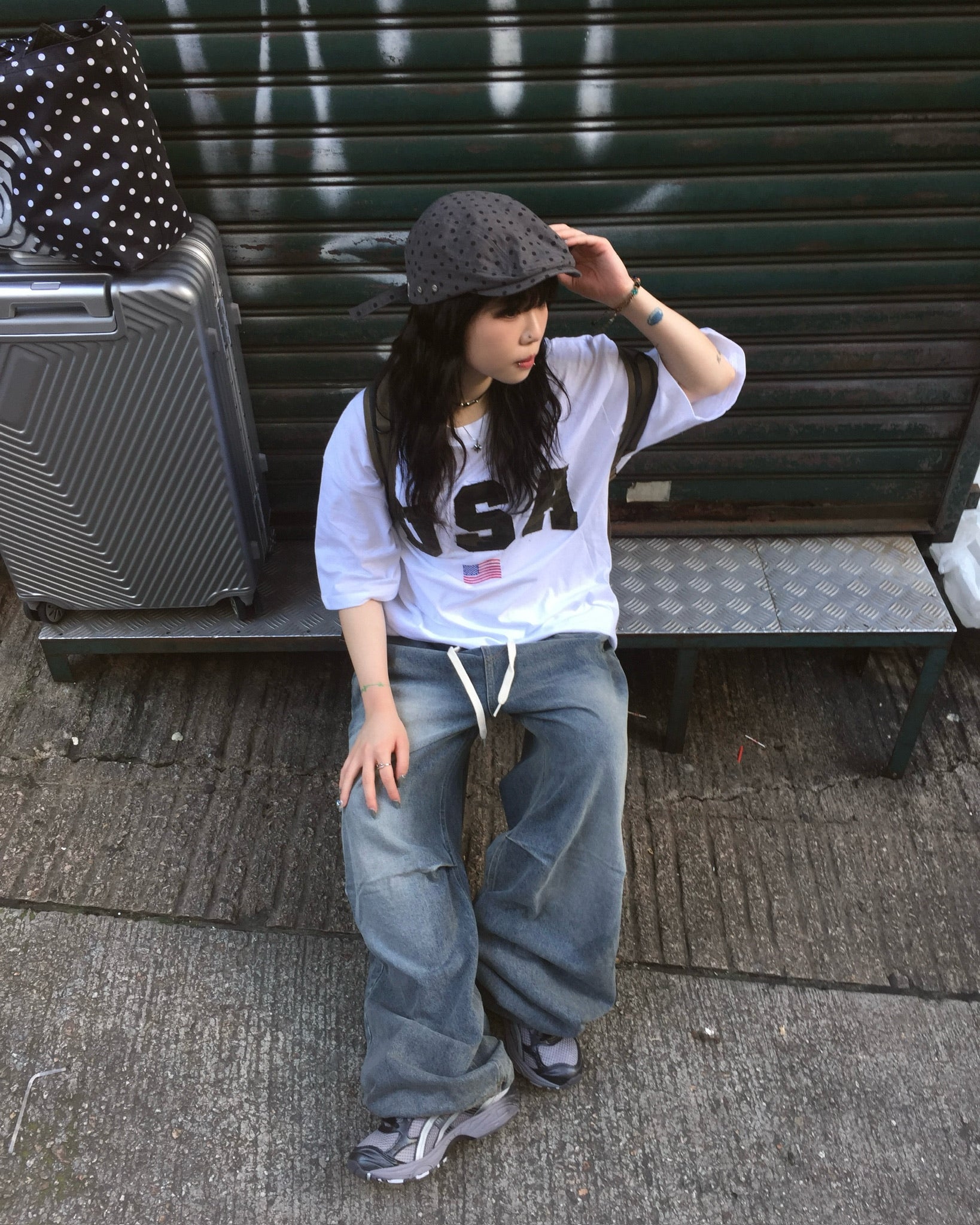 USA camo patch tee (white/camo)