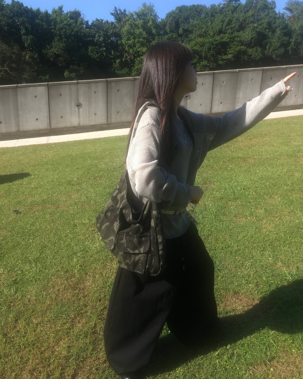 camo shoulder bag (khaki)