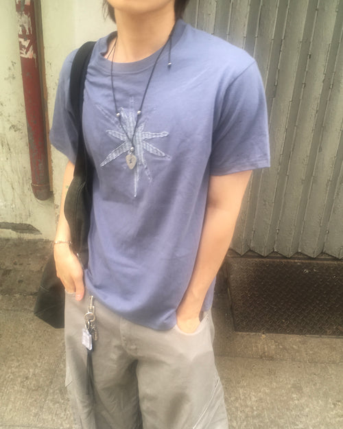 star colored crop tee (sky blue)