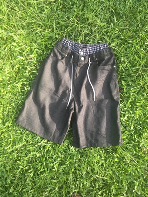 trunk layered half pants (black)