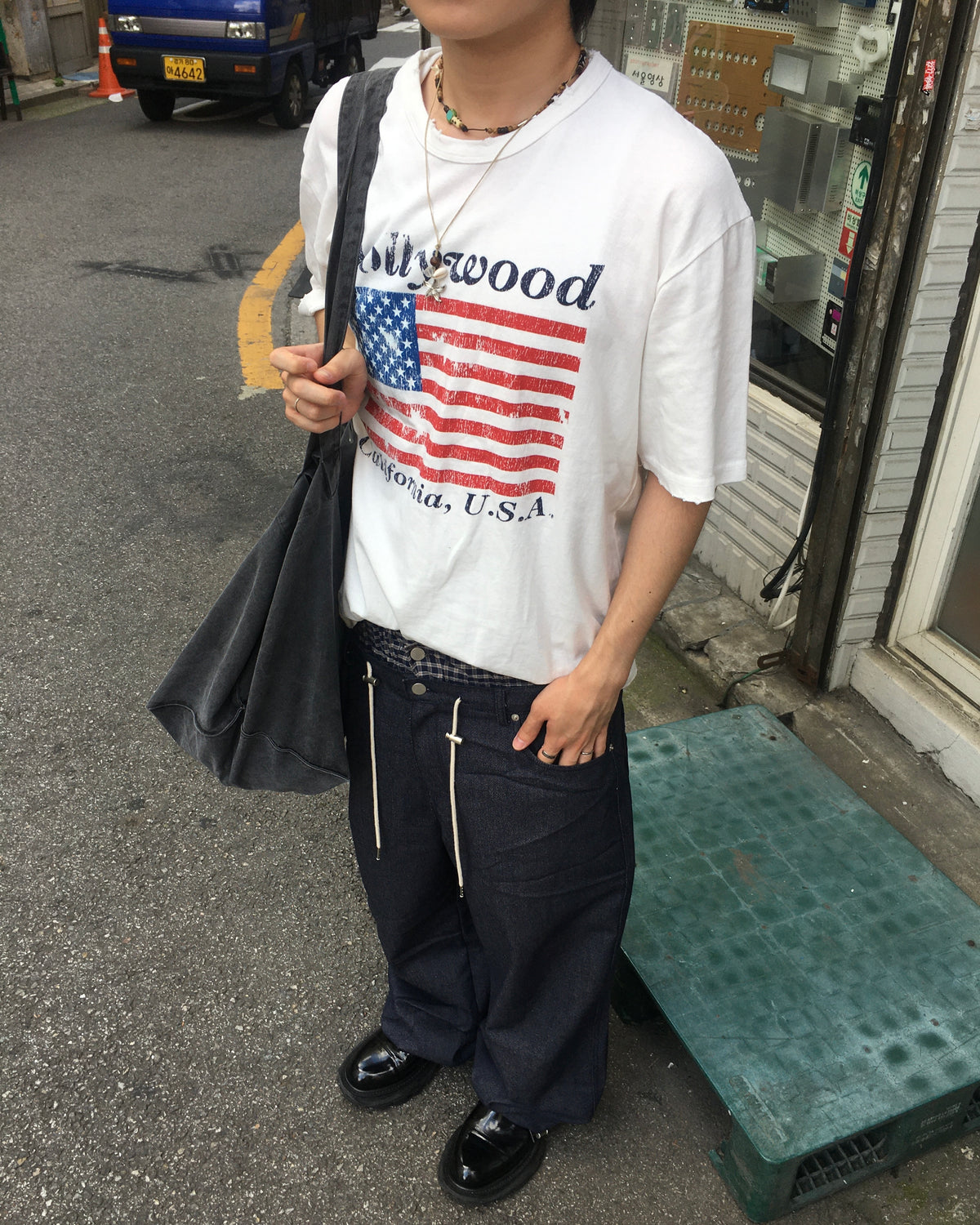 trunk layered pants (blue)
