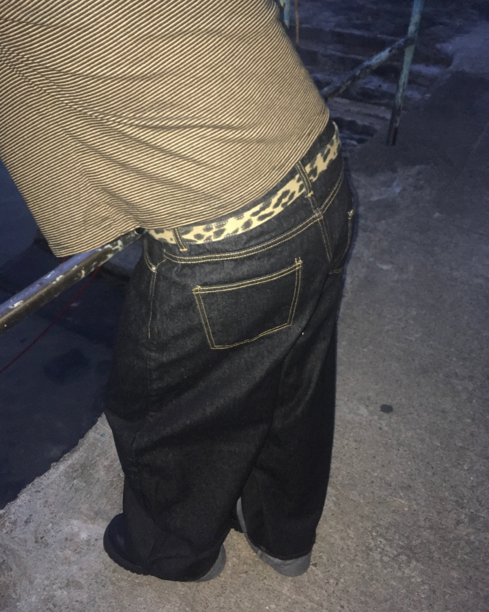 leopard eyelet belt (beige)