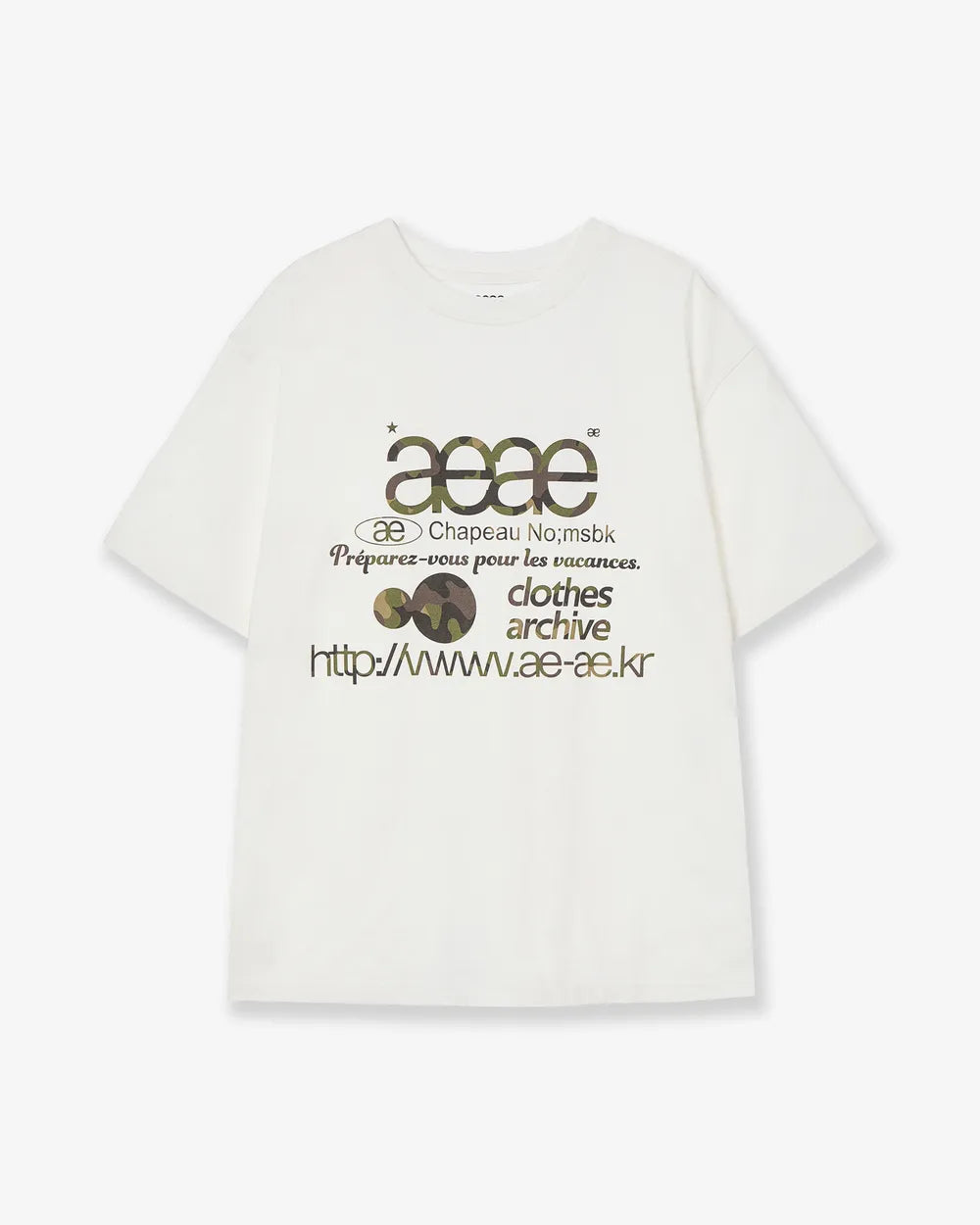 AEAE WEB LOGO T-SHIRTS (WHITE/CAMO)