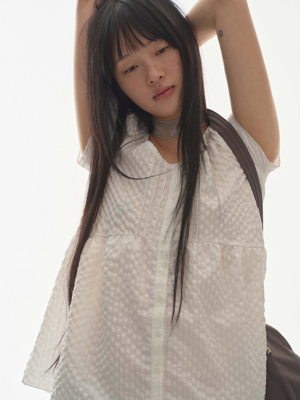 ✪【𝘱𝘳𝘦-𝘰𝘳𝘥𝘦𝘳】coyseio pintuck blouse (white)