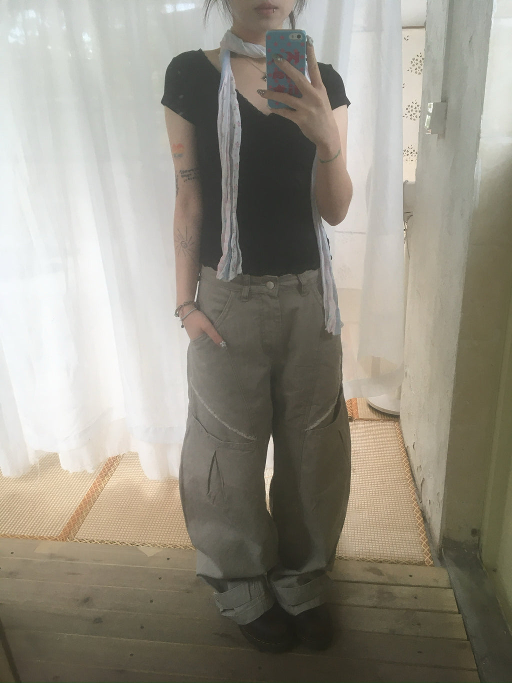 (★BEST) hem button cargo pants (beige)