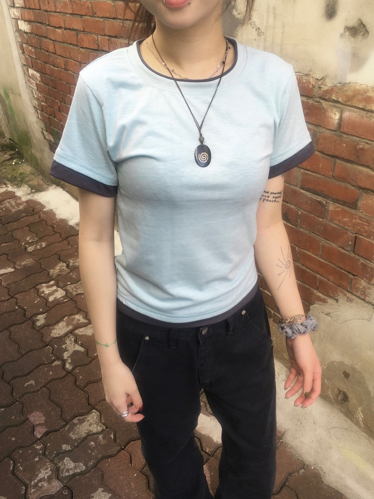 basic layer crop tee (mint)