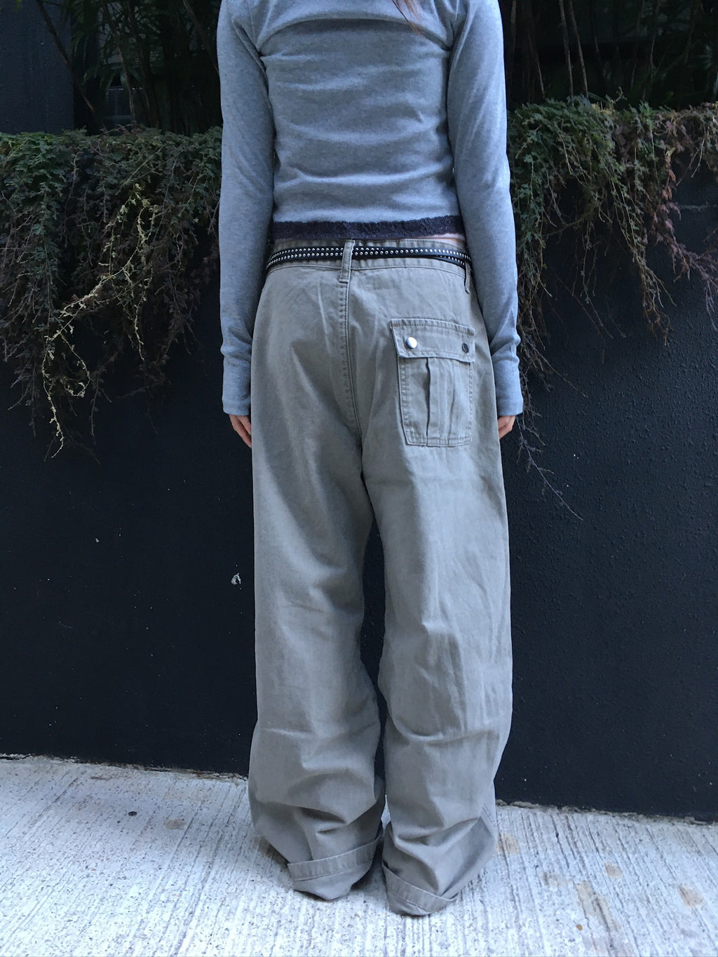 vintage washed cargo pants (beige)
