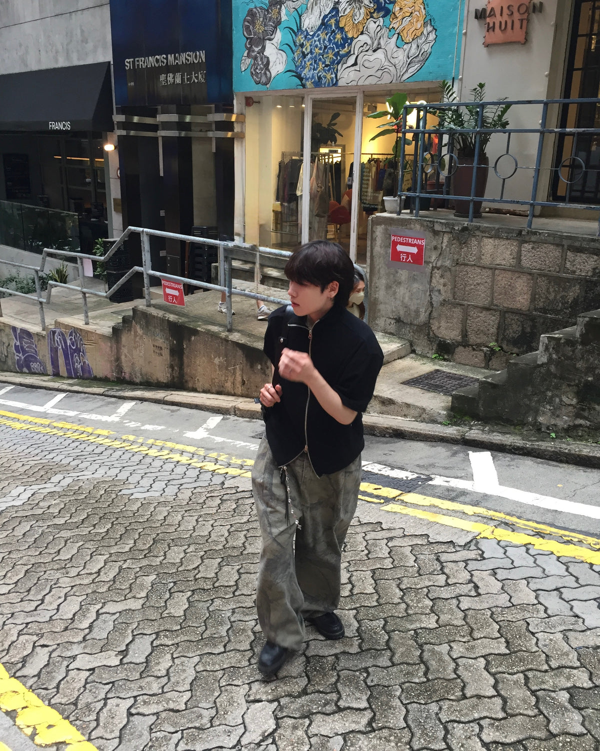 kai knit zip-up (black) (2-way)