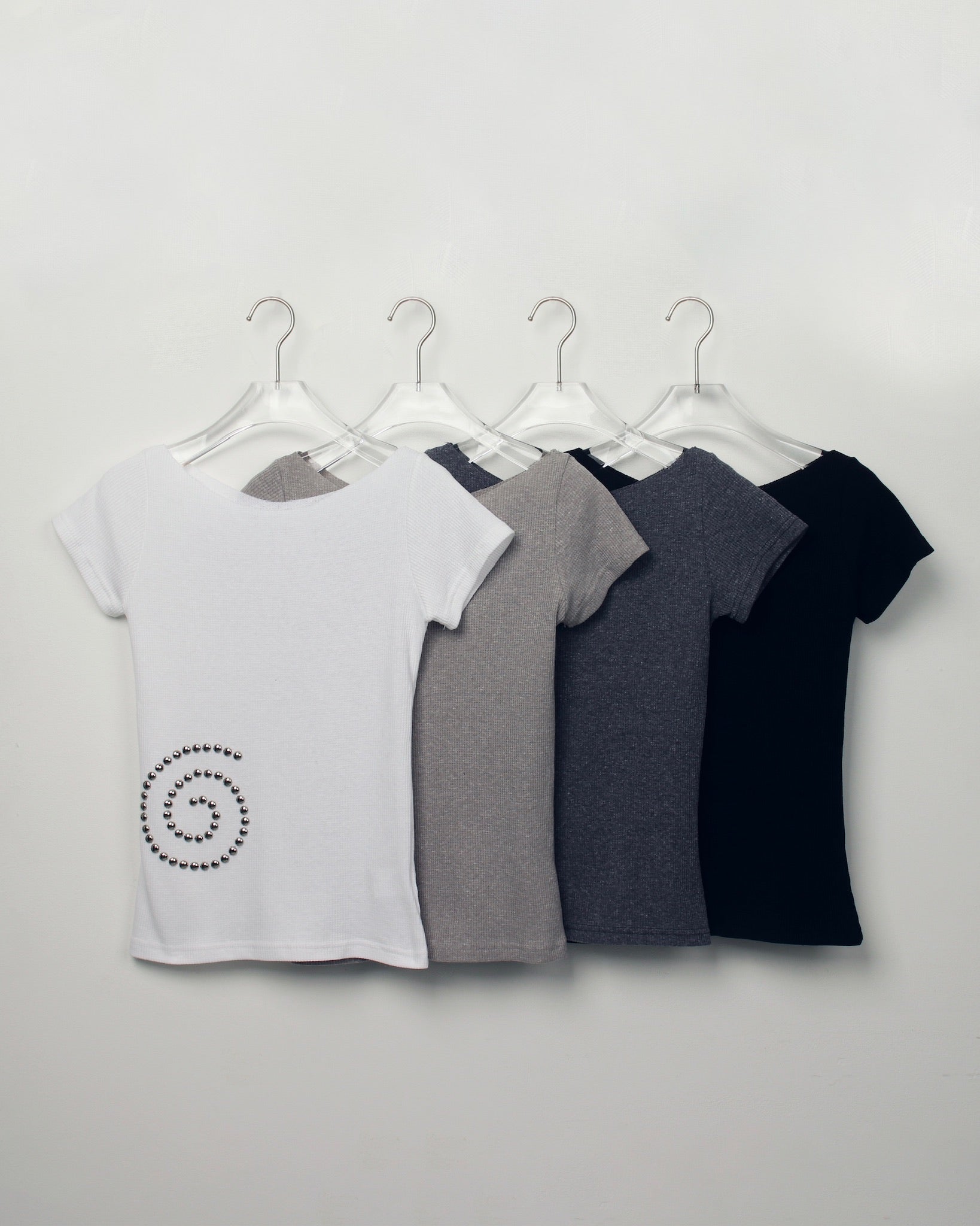 spiral studded tee (white)